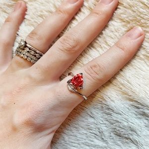 Ruby Red Rose Ring